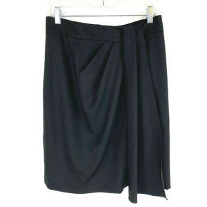 Tahari Skirt Size 10 Black Faux Wrap Lined Business Career